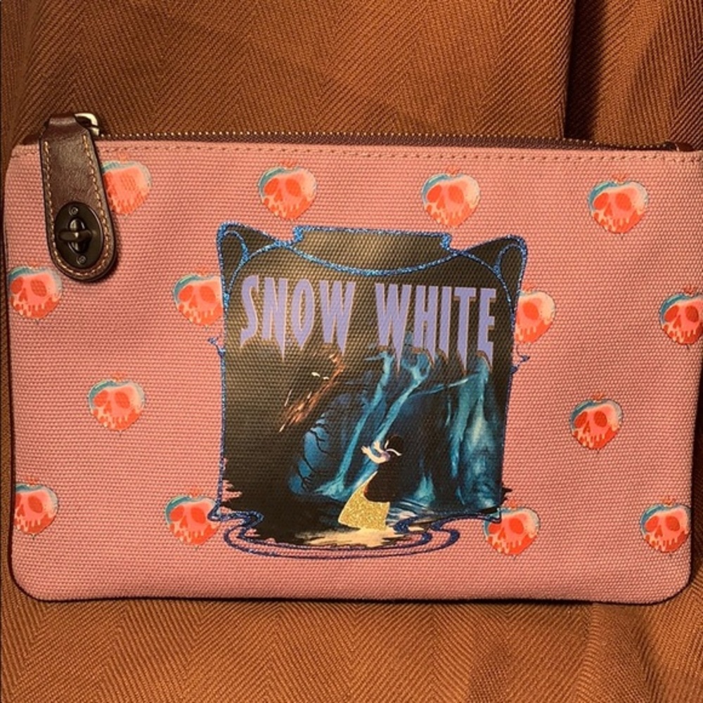 NWT Coach Snow White Disney canvas pouch w/zipper